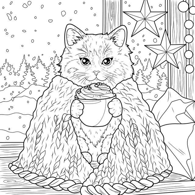Cat's Warm Winter Moment