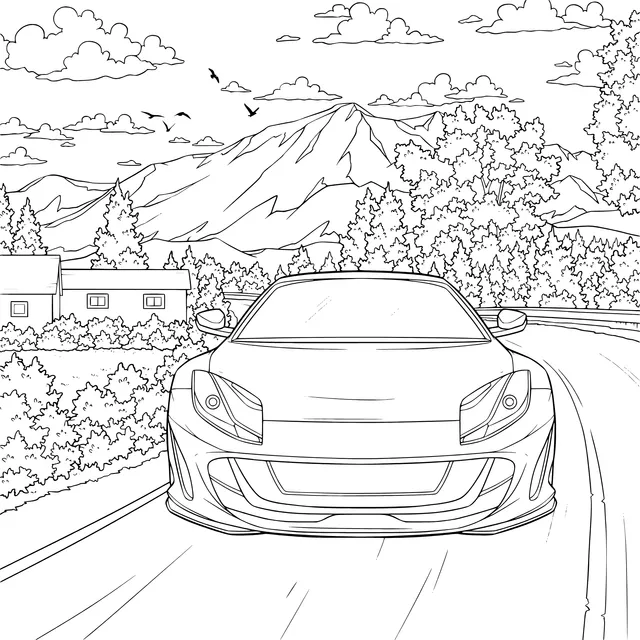 A Yellow Sports Car on a Mountain Road