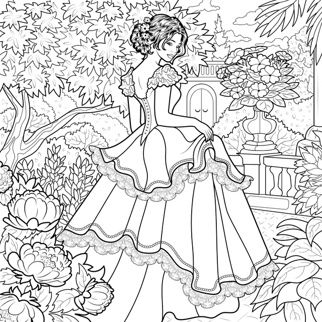 Elegant Princess in the Garden