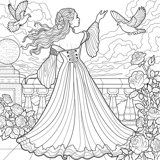 Elegant Woman in a Dreamy Garden