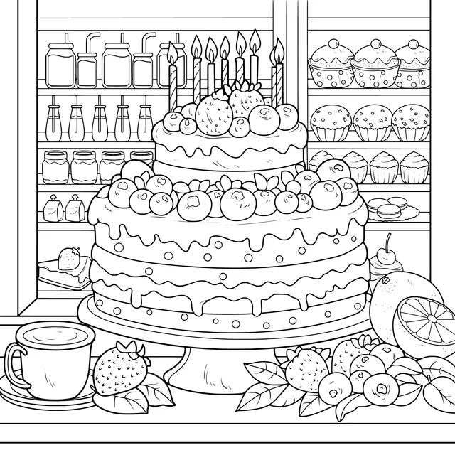 Delicious Birthday Cake Illustration