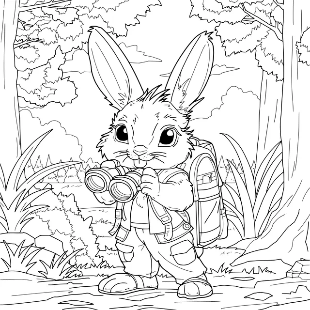 Adventurous Rabbit in the Forest