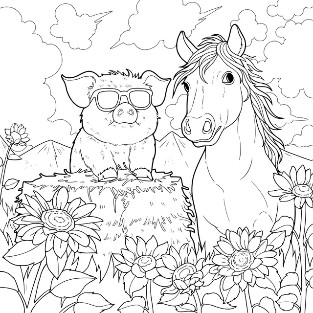 Pig and Horse in the Pastoral
