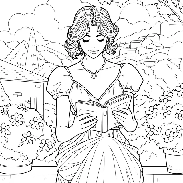 Elegant Woman Reading