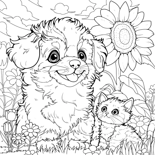 Adorable Pets and Flowers