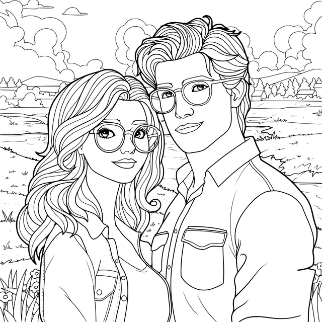 Couple's Rural Photo - op