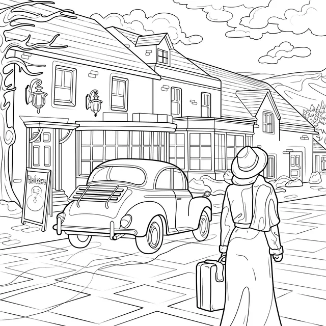 Retro Town Street Scene