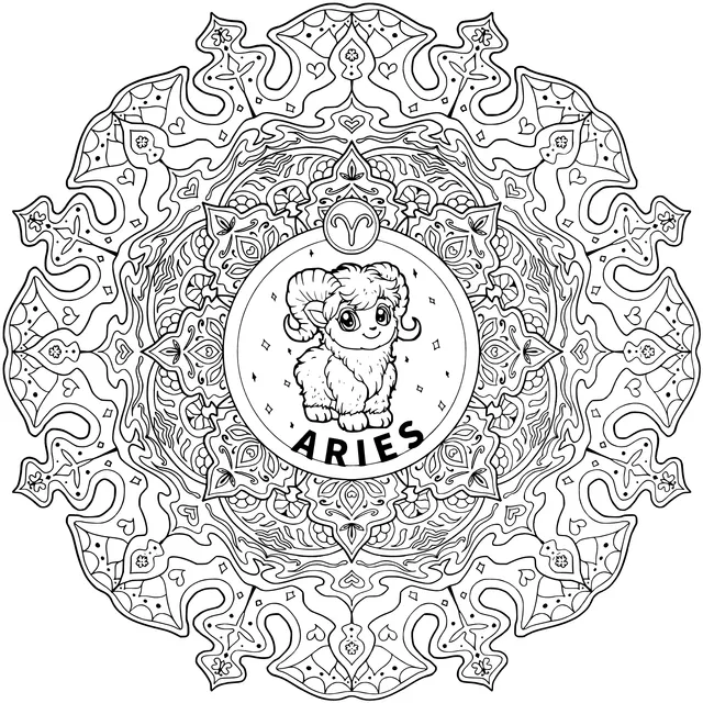 Aries Mandala Pattern
