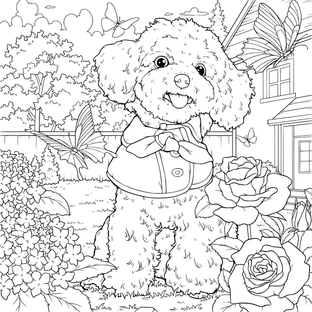 Cute Dog's Garden Time