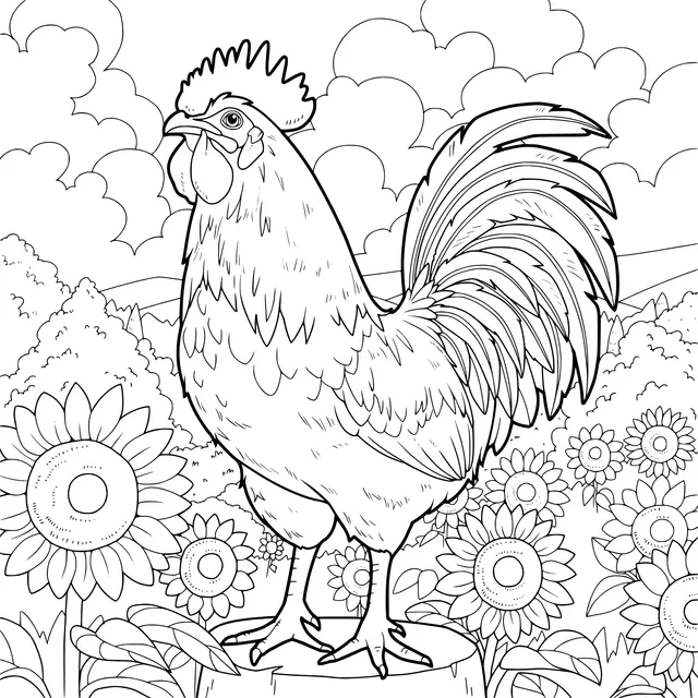 Rooster in the Countryside