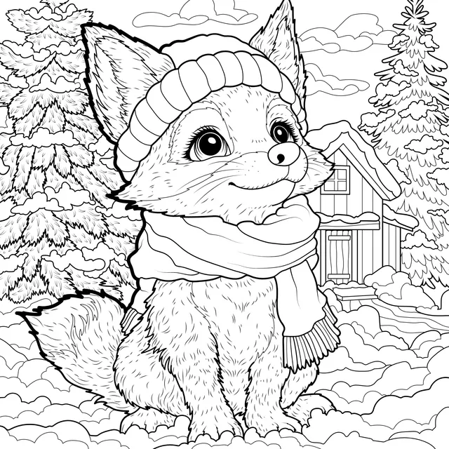 Cute Fox in Winter