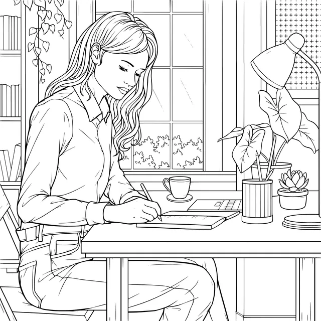 Woman Writing by the Window