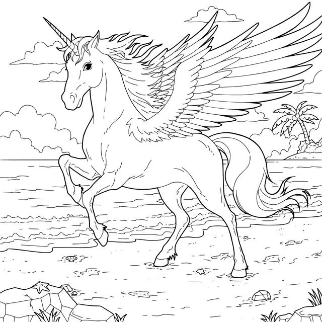 Unicorn on the Beach