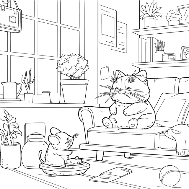 A Cozy Time for Cat and Mouse