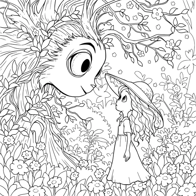 A Girl and a Tree - Spirit Gazing at Each Other