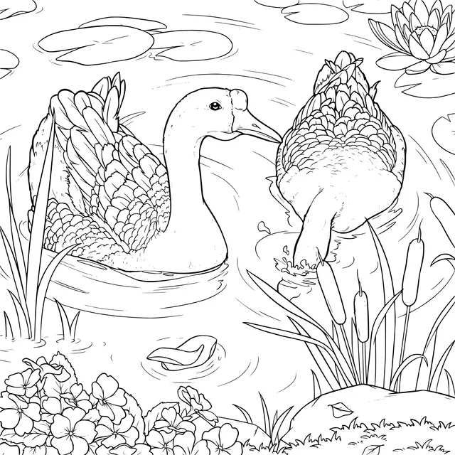 Two Ducks in the Pond