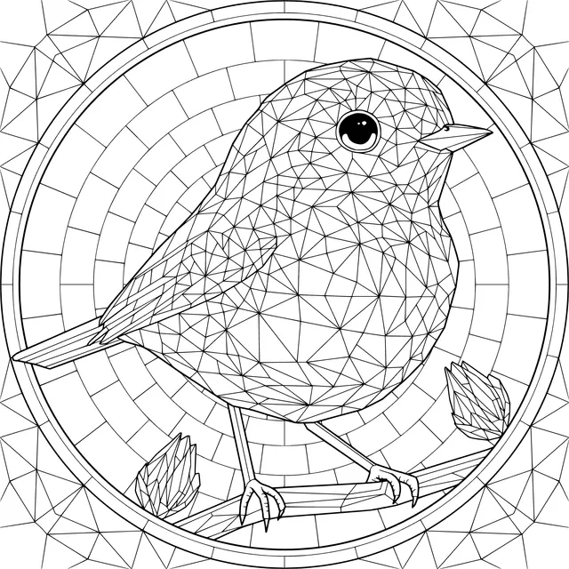 Colorful Geometric Bird