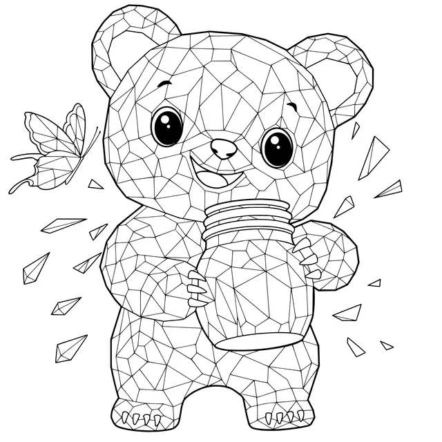 Cute Bear and Butterfly
