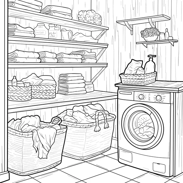 Tidy Laundry Room Scene