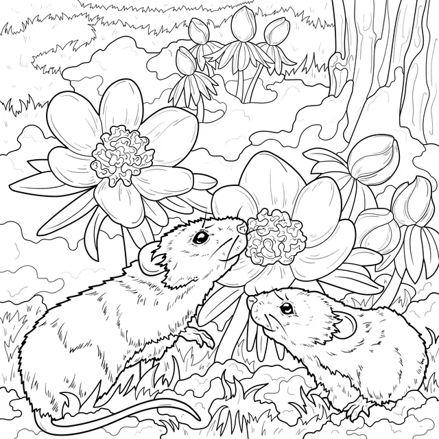 Mice among Flowers