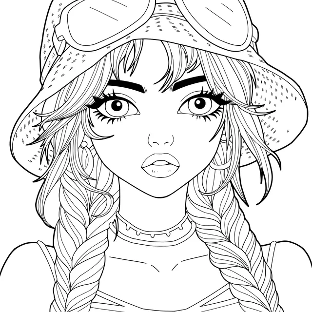 Fashionable Girl with Braids
