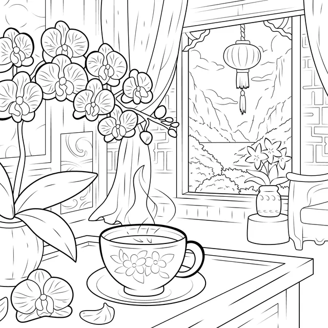 Elegant Chinese - style Tea Room