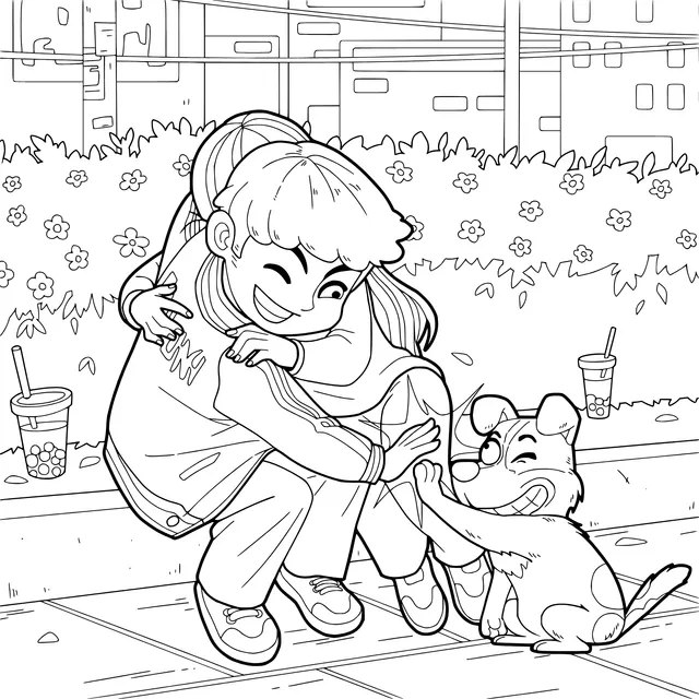 Warm Hug Scene on the Street