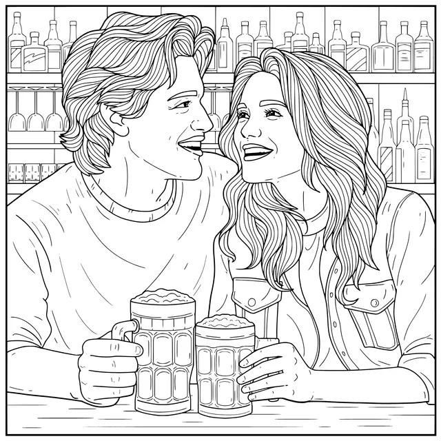 Sweet Couple in the Bar