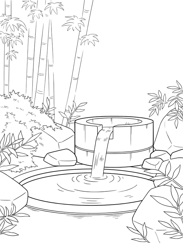 Serene Bamboo Forest and Clear Spring Scene