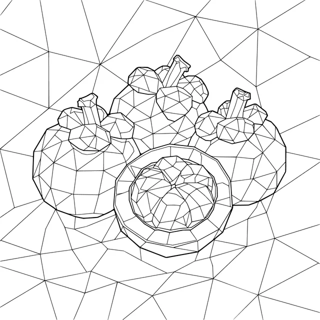 Polygon - style Mangosteens