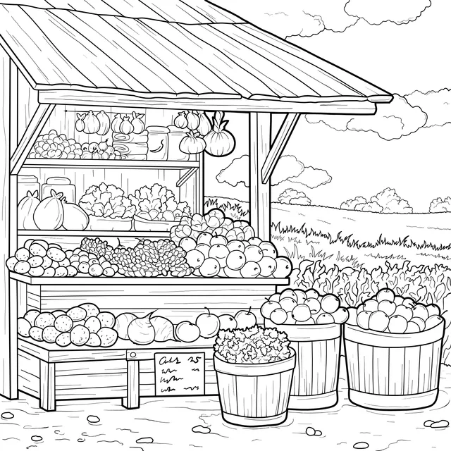 Rural Fruit and Vegetable Stall