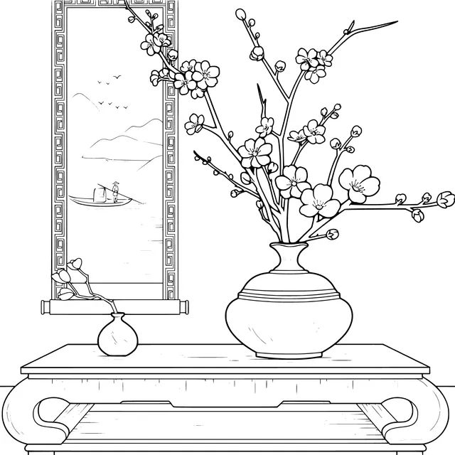 Elegant Chinese - style Flower - arranging Scene