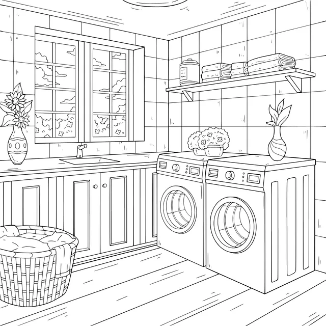 Cozy Laundry Room Scene