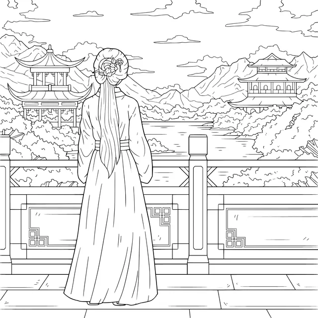 Classic Beauty Admiring the Scenery