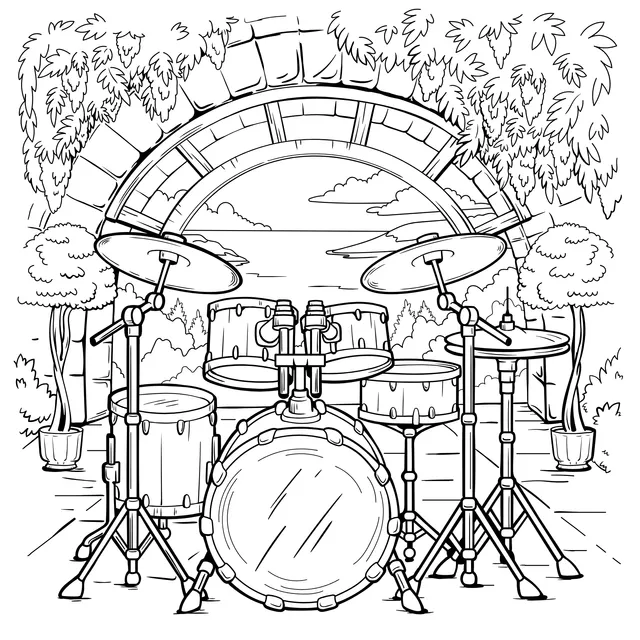 Drum Set in the Courtyard
