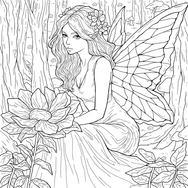 Flower Fairy in the Forest