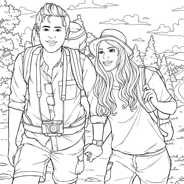 Couple on a Hiking Trip