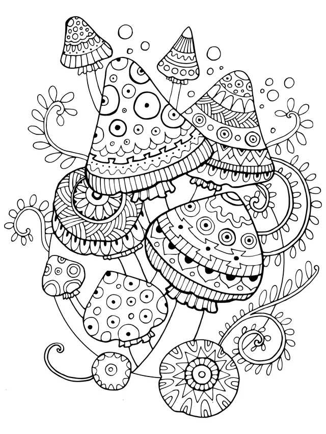 Colorful Mushroom Pattern
