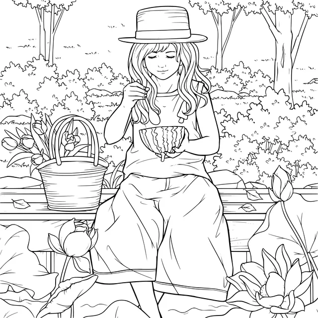 A Girl's Pleasant Summer Time