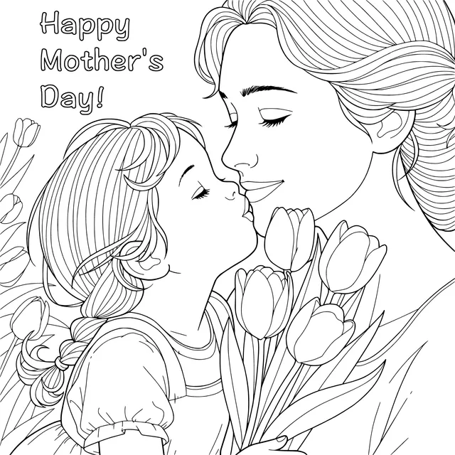 Warm Moment between Mother and Daughter