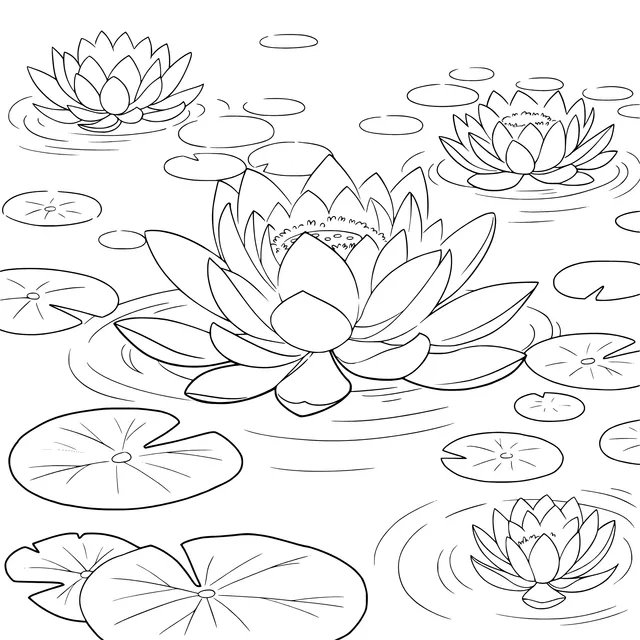 Water Lilies in the Pond