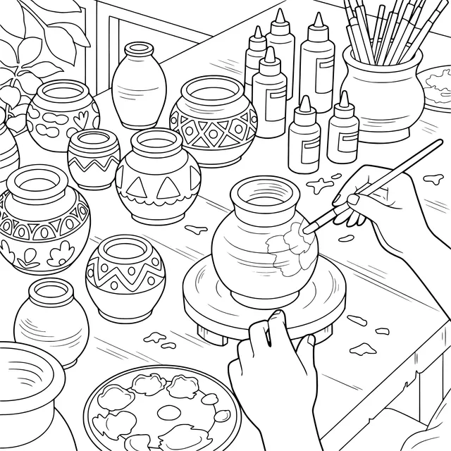 Pottery - Jar Painting Creation