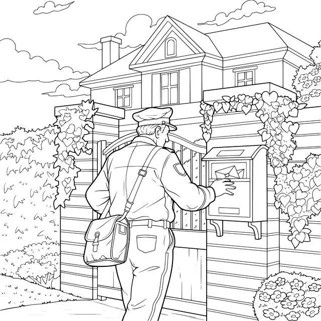 Postman Delivering Letters Scene