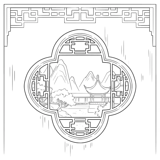 Chinese - style Window Scene