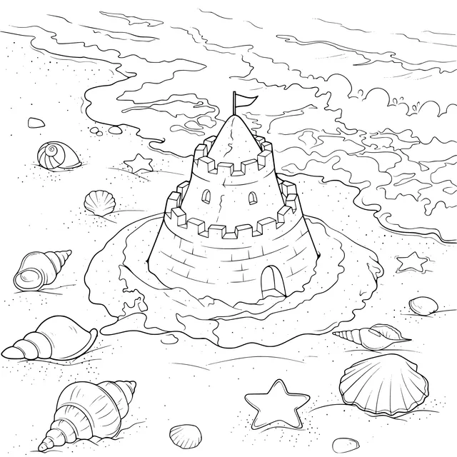 Dreamy Sandcastle on the Beach