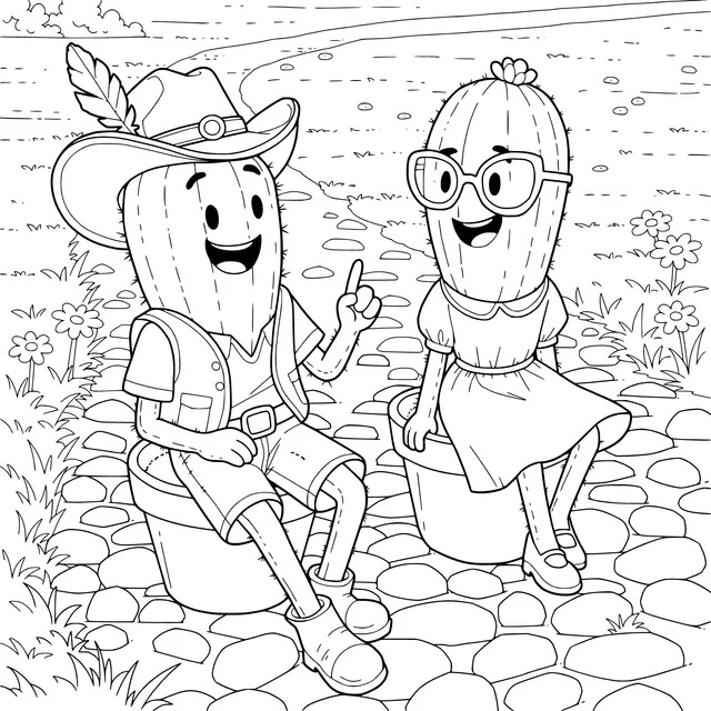 Anthropomorphic Cactus Characters