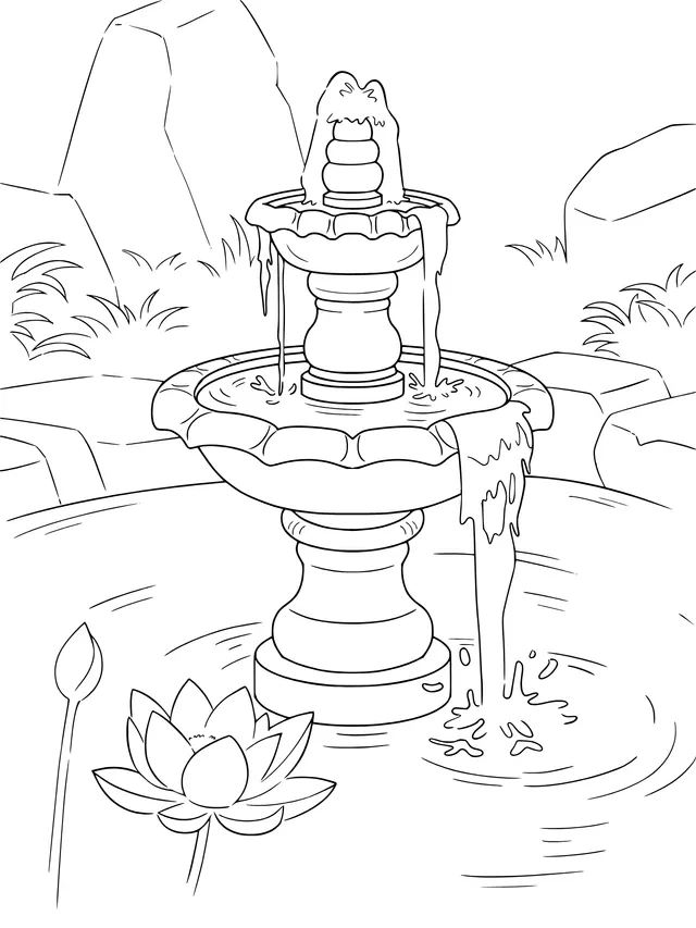 Serene Fountain Scene