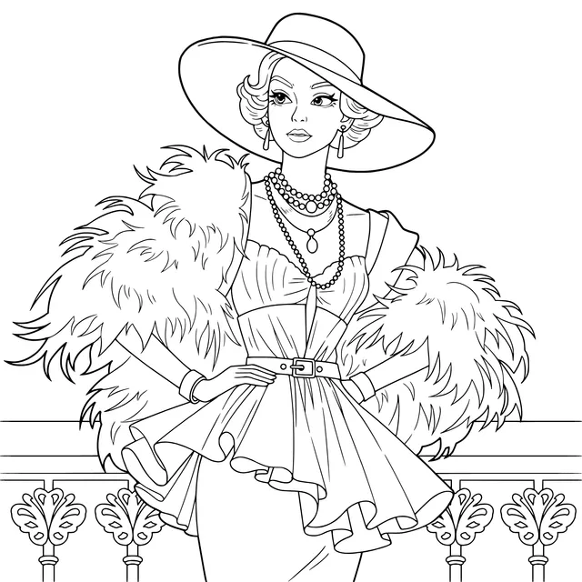 Vintage - styled Fashionable Lady