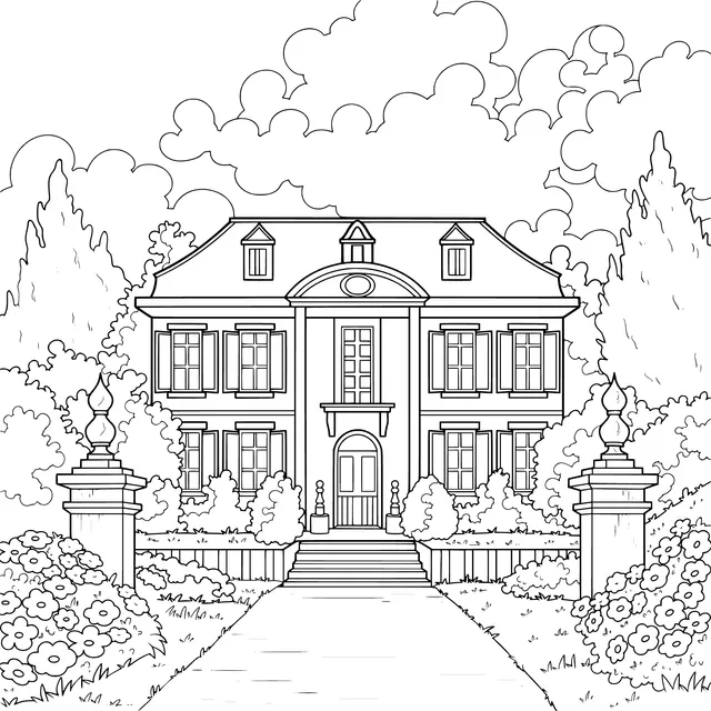 Exquisite Manor Landscape