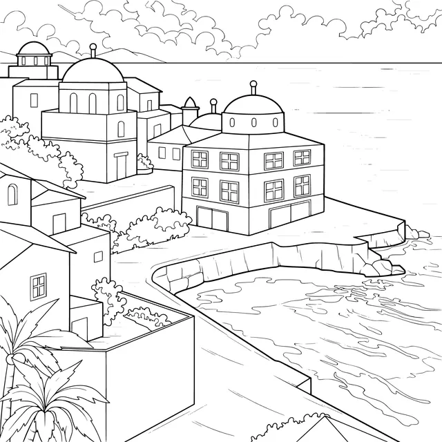 Seaside Town Scenery
